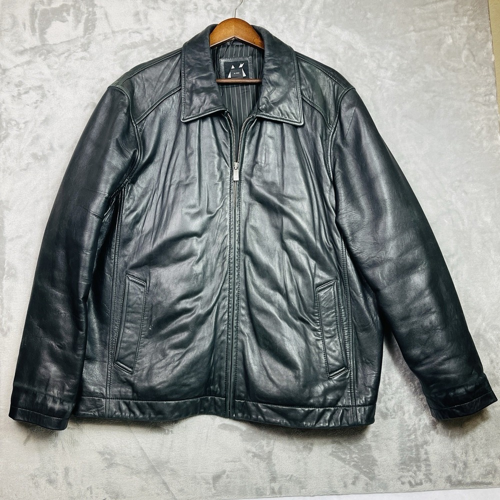 M Quilted Lined Black Mid Length Solid Jacket Men XL Regular‎ Size Accent